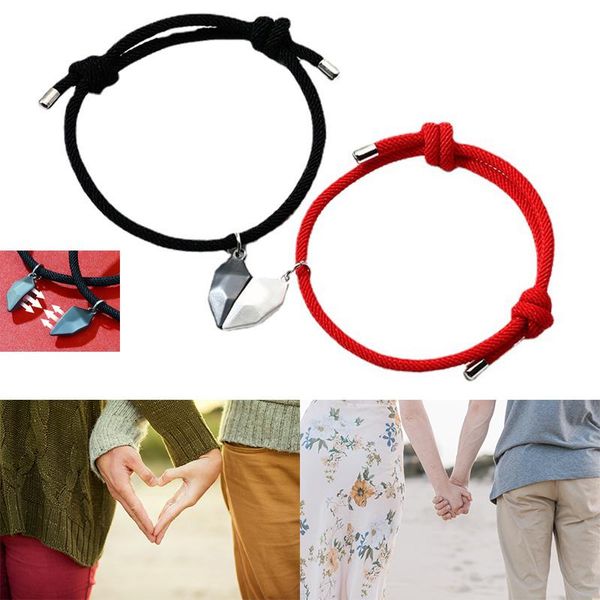 charm bracelets 2 pcs fashion couple magnet bracelet long distance attracting lovers hand rope stitching heart shaped eternal, Golden;silver
charm bracelets 2 pcs fashion couple magnet bracelet long distance attracting lovers hand rope stitching heart shaped eternal, Golden;silver