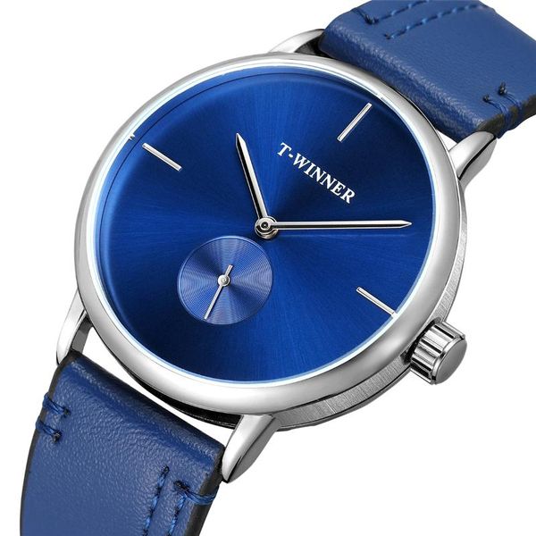 wristwatches quality t-winner watches men mechanical watch hand wind leather male, Slivery;brown
wristwatches quality t-winner watches men mechanical watch hand wind leather male, Slivery;brown