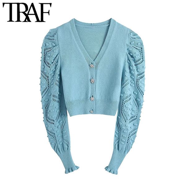 traf women fashion gem buttons cropped knitted cardigan sweater vintage long sleeve pompoms female outerwear chic 210415, White;black
traf women fashion gem buttons cropped knitted cardigan sweater vintage long sleeve pompoms female outerwear chic 210415, White;black