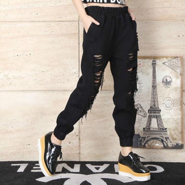 women's jeans 2021 spring women personality solid ripped streetwear denim trousers female vintage elastic high waist cross-pants n57, Blue
women's jeans 2021 spring women personality solid ripped streetwear denim trousers female vintage elastic high waist cross-pants n57, Blue