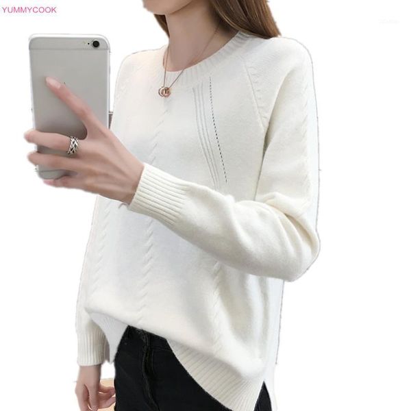 women's sweaters 2021 autumn-winter all-match loose o collar sweater women autumn knitted slim warm 595, White;black
women's sweaters 2021 autumn-winter all-match loose o collar sweater women autumn knitted slim warm 595, White;black