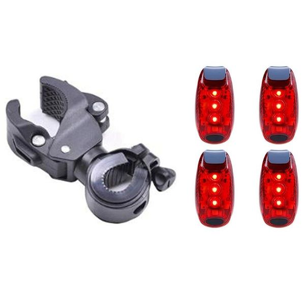 1x bicycle lamp holder handlebar rotating handle clip & 4 pcs safety light waterproof red flashing rear bike lights
1x bicycle lamp holder handlebar rotating handle clip & 4 pcs safety light waterproof red flashing rear bike lights