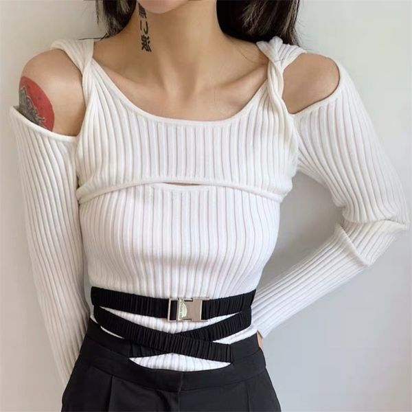 spring woemn's slim soft minimalist jumper long sleeve twist hollow out pullover off shoulder knitted sweater 210427, White;black
spring woemn's slim soft minimalist jumper long sleeve twist hollow out pullover off shoulder knitted sweater 210427, White;black