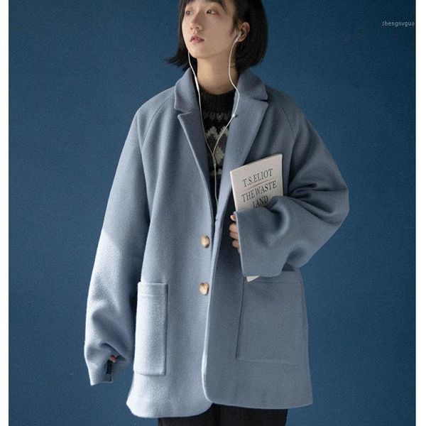women's wool & blends woolen coat plus size clothing female autumn and winter students korean style loose mid-length, Black
women's wool & blends woolen coat plus size clothing female autumn and winter students korean style loose mid-length, Black