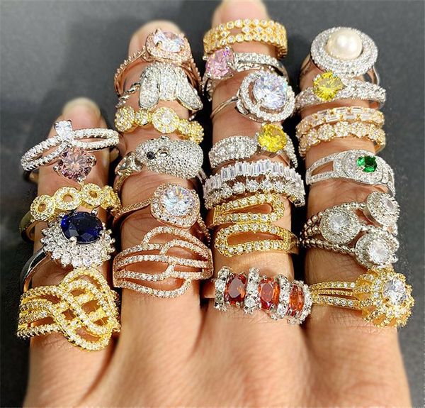 18k real gold color preserving ring super flash gemstone micro-inlaid zircon men women rings zirconium exaggerated mixed batch, Golden;silver
18k real gold color preserving ring super flash gemstone micro-inlaid zircon men women rings zirconium exaggerated mixed batch, Golden;silver
