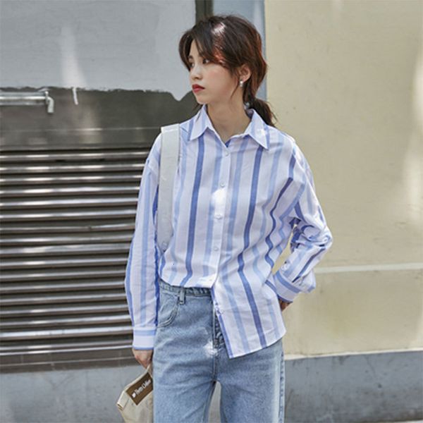 arrival female long korean shirt loose simple striped casual turn-down collar femme shirts m534, White
arrival female long korean shirt loose simple striped casual turn-down collar femme shirts m534, White