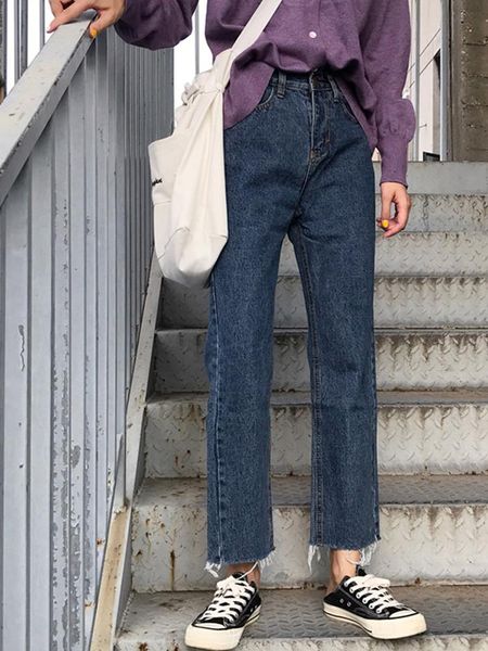 women's jeans wavsiyier korean style denim pants women woman 2021 autumn winter vintage high waist streetwear trousers solid lady, Blue
women's jeans wavsiyier korean style denim pants women woman 2021 autumn winter vintage high waist streetwear trousers solid lady, Blue