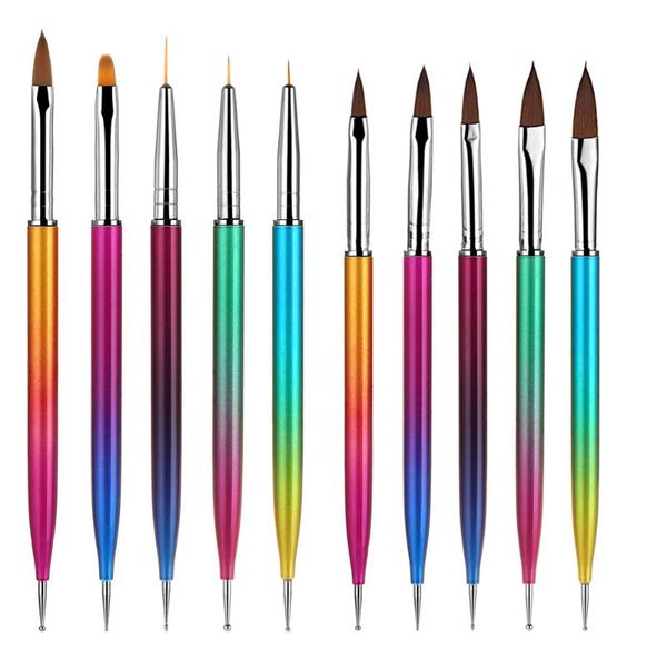 nail brushes dual end art dotting pen acrylic handle household manicure tool polish brush, Yellow
nail brushes dual end art dotting pen acrylic handle household manicure tool polish brush, Yellow