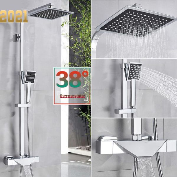 chrome shower faucet thermostatic bathroom mixer tap rainfall 8" set thermostat bath black sets
chrome shower faucet thermostatic bathroom mixer tap rainfall 8" set thermostat bath black sets