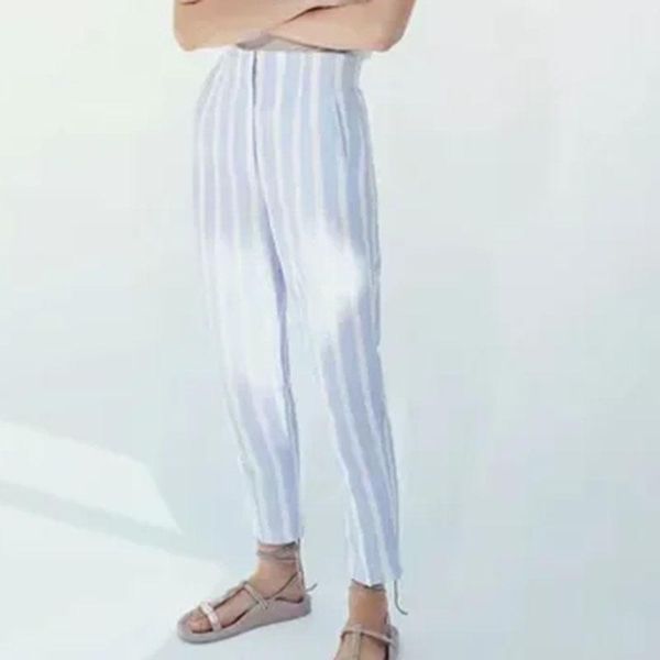 women's pants & capris za 2021 women striped fashion loose trousers mid-waist cropped girls' casual, Black;white
women's pants & capris za 2021 women striped fashion loose trousers mid-waist cropped girls' casual, Black;white