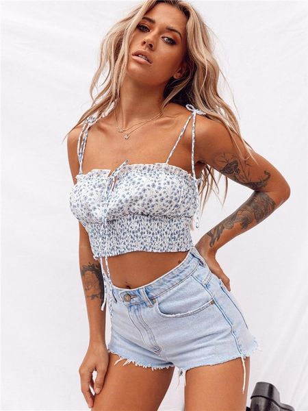 women's tanks & camis fast fashion women summer blue camisole floral printing front lace-up ruched hem backless sleeveless, White
women's tanks & camis fast fashion women summer blue camisole floral printing front lace-up ruched hem backless sleeveless, White