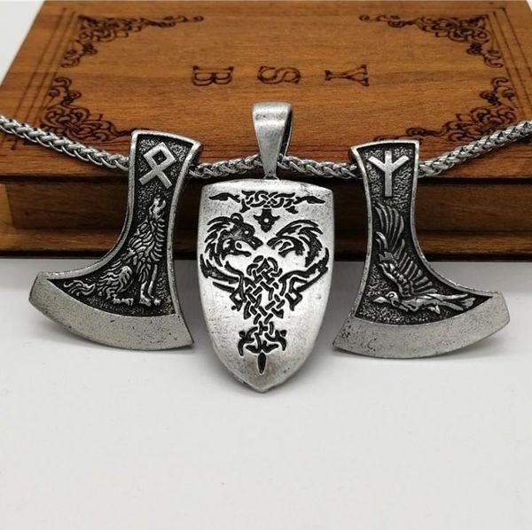 pendant necklaces vintage viking odin wolf raven axe nordic rune shield amulet necklace, Silver
pendant necklaces vintage viking odin wolf raven axe nordic rune shield amulet necklace, Silver