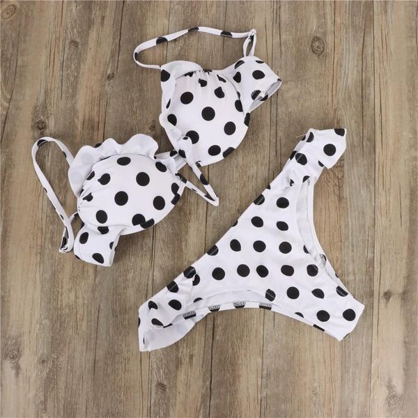 women's swimwear two piece dot women low waist swimsuit push up bathing suit for strapless deep v swimming wear beach biquini, White;black
women's swimwear two piece dot women low waist swimsuit push up bathing suit for strapless deep v swimming wear beach biquini, White;black