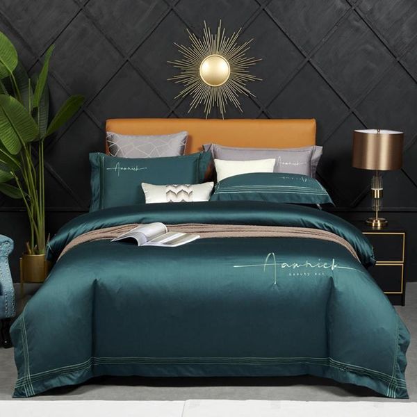 high density cotton series noble green bedding set simple solid color duvet cover 1.5/1.8m bed embroidery pillowcase sets
high density cotton series noble green bedding set simple solid color duvet cover 1.5/1.8m bed embroidery pillowcase sets