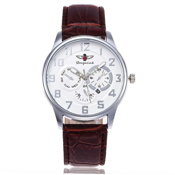 wristwatches reloj hombre men business date watch luxury leather sport quartz clock relogio masculino, Slivery;brown
wristwatches reloj hombre men business date watch luxury leather sport quartz clock relogio masculino, Slivery;brown