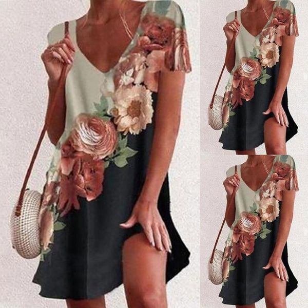 casual dresses summer beach boho women dress v neck floral party short sleeve elegant midi robe femme, Black;gray
casual dresses summer beach boho women dress v neck floral party short sleeve elegant midi robe femme, Black;gray
