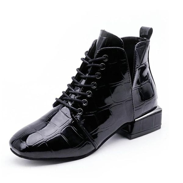 boots solid black winter patent leather women fashion ankle for shoes woman lace up round toe botas mujer
boots solid black winter patent leather women fashion ankle for shoes woman lace up round toe botas mujer