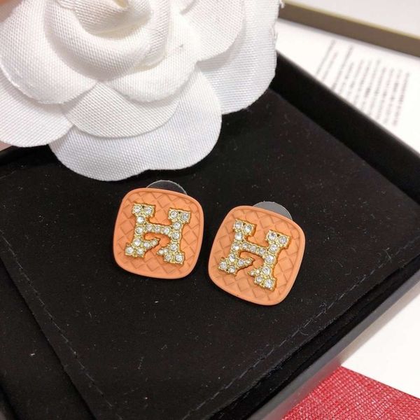 925 silver needle h letter small fragrance versatile earrings inlaid with diamond accessories korean version, Black
925 silver needle h letter small fragrance versatile earrings inlaid with diamond accessories korean version, Black