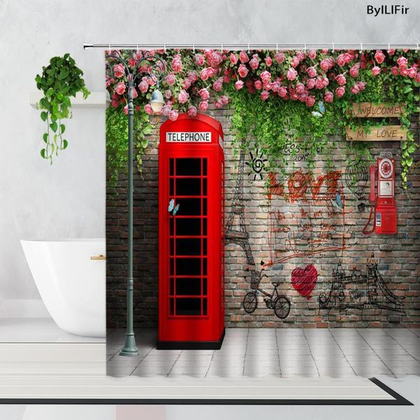 shower curtains european style retro brick wall red telephone booth pink flowers green plants decor bathroom fabric bath curtain
shower curtains european style retro brick wall red telephone booth pink flowers green plants decor bathroom fabric bath curtain