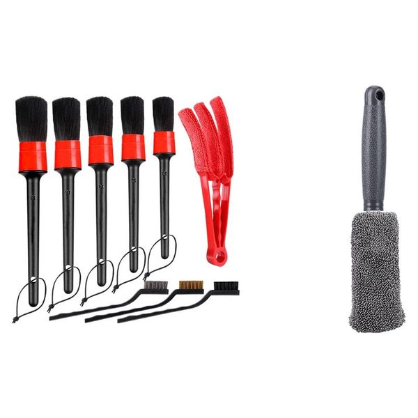 1x car superfine fiber long handle tires brush & 9pcs detailing for washing interior cleaning wheel spacerims sponge
1x car superfine fiber long handle tires brush & 9pcs detailing for washing interior cleaning wheel spacerims sponge