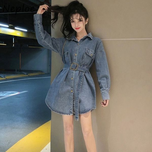 neploe turn down collar long sleeve single breast denim dress women high waist hip sashes vestidos spring new slim robe 210423, Black;gray
neploe turn down collar long sleeve single breast denim dress women high waist hip sashes vestidos spring new slim robe 210423, Black;gray