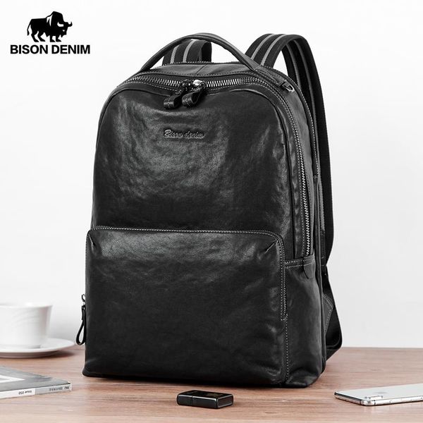 backpack bison denim vegetable tanned genuine leather 15 inches lapbag male travel schoolbag for teenager n2953
backpack bison denim vegetable tanned genuine leather 15 inches lapbag male travel schoolbag for teenager n2953