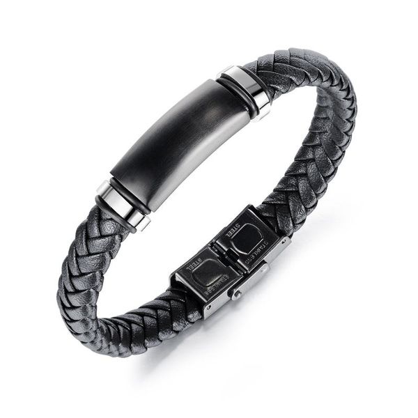 bangle titanium steel bracelet men cool wearable personality accessories weave leather cord fashion simplicity gift, Black
bangle titanium steel bracelet men cool wearable personality accessories weave leather cord fashion simplicity gift, Black