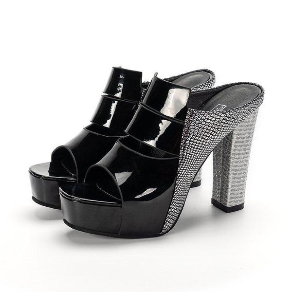 summer women's super high heel chunky sandals peep toe platform slippers a579, Black
summer women's super high heel chunky sandals peep toe platform slippers a579, Black
