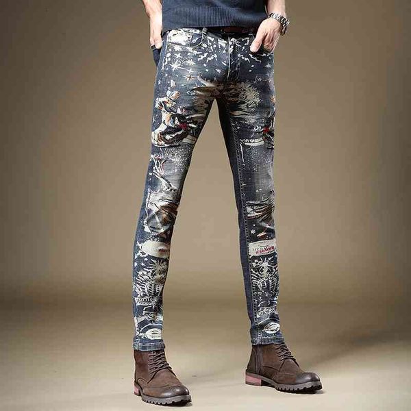 men's jeans male autumn slim stretch hip-hop trend culture brand high-end embroidery denim pants trousers 29d9, Blue
men's jeans male autumn slim stretch hip-hop trend culture brand high-end embroidery denim pants trousers 29d9, Blue