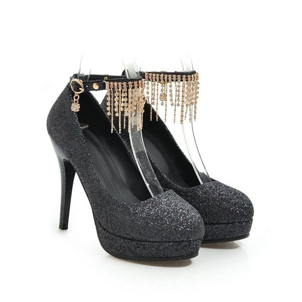 dress shoes women pumps ankle strap wedding party platform high heels sequined cloth ladies zapatos de mujer 520-6, Black
dress shoes women pumps ankle strap wedding party platform high heels sequined cloth ladies zapatos de mujer 520-6, Black