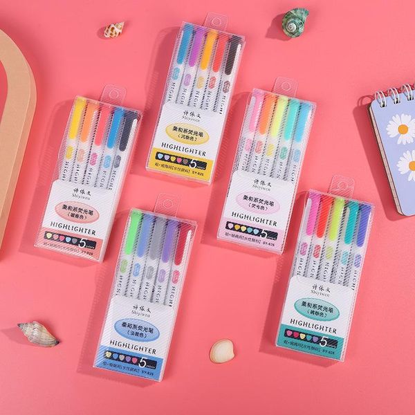 highlighters 25 colors 5 box highlighter set double headed highlithers art marker drawing fluorescent markers japanese stationary kids gift, Black;red
highlighters 25 colors 5 box highlighter set double headed highlithers art marker drawing fluorescent markers japanese stationary kids gift, Black;red