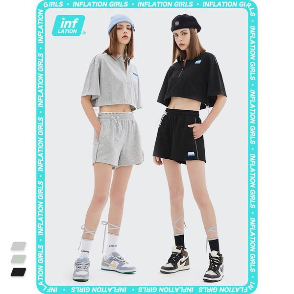 t shirt inf women's clothing - spring and summer 2021 reflective edge exposed navel short sleeve polo sports shorts set, White
t shirt inf women's clothing - spring and summer 2021 reflective edge exposed navel short sleeve polo sports shorts set, White