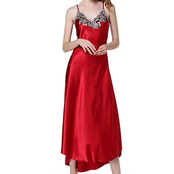 women satin nightgowns bodycon deep v neck maxi strappy long night dress sundress ladies sleepwear silk chemise women's, Black;red
women satin nightgowns bodycon deep v neck maxi strappy long night dress sundress ladies sleepwear silk chemise women's, Black;red