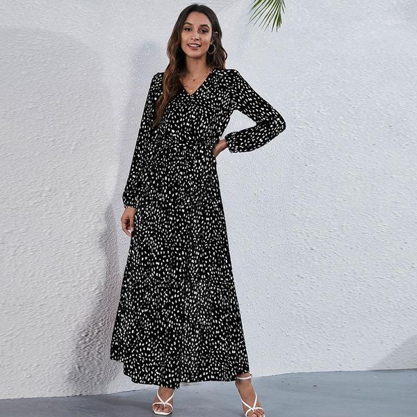 casual dresses autumn winter women slim floral printing maxi dress long sleeve lace up elegant party female robe vestidos 2021, Black;gray
casual dresses autumn winter women slim floral printing maxi dress long sleeve lace up elegant party female robe vestidos 2021, Black;gray