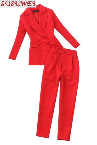 women's office pants suits 2021 high-quality fabric red blazer slim high waist professional suit feminine two piece, White
women's office pants suits 2021 high-quality fabric red blazer slim high waist professional suit feminine two piece, White