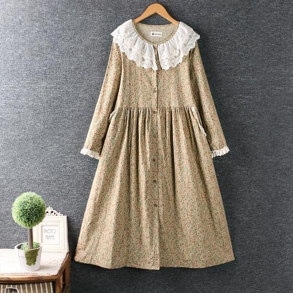 casual dresses japan cottage style sweet mori girl ruffled patchwork print floral cotton and linen long-sleeve midi women robes tunique, Black;gray
casual dresses japan cottage style sweet mori girl ruffled patchwork print floral cotton and linen long-sleeve midi women robes tunique, Black;gray