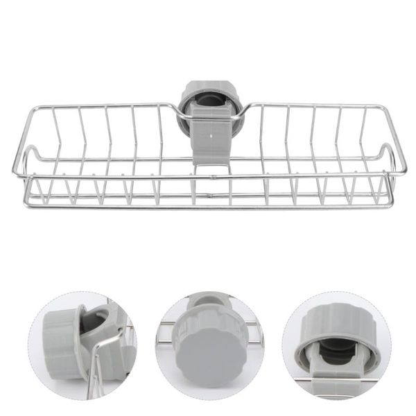 hooks & rails stainless steel draining shelf sink water tap storage rack kitchen organizer holder (silver)
hooks & rails stainless steel draining shelf sink water tap storage rack kitchen organizer holder (silver)