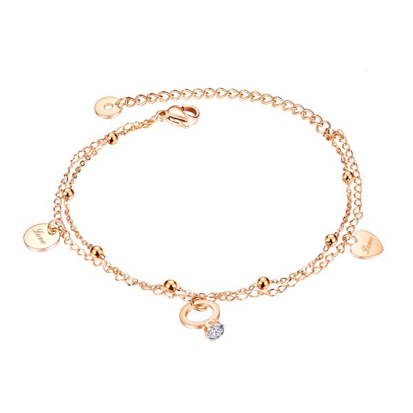 korean students' simple personality bead love double layer titanium steel bracelet women's jewelry, Golden;silver
korean students' simple personality bead love double layer titanium steel bracelet women's jewelry, Golden;silver