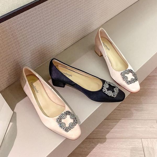 dress shoes mljuese 2021 women pumps soft autumn spring square toe pink color crystal slip on high heels party wedding size 40, Black
dress shoes mljuese 2021 women pumps soft autumn spring square toe pink color crystal slip on high heels party wedding size 40, Black