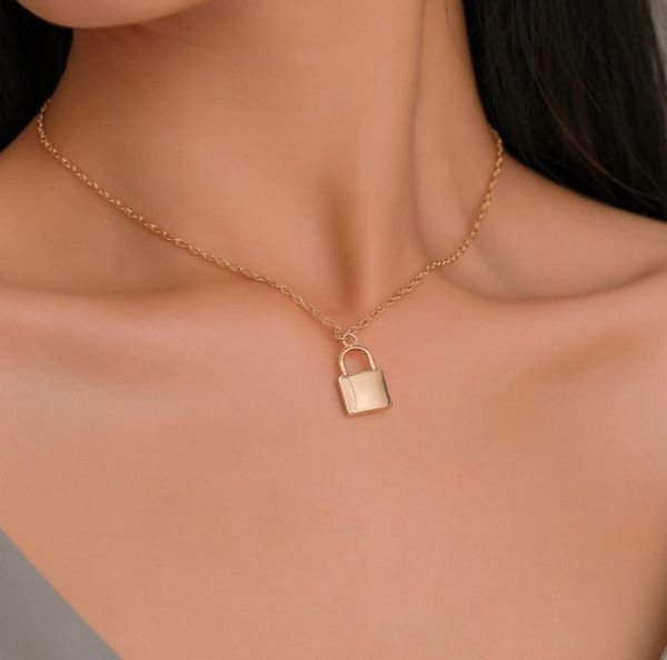 europe and the united states simple fashion necklace metal electroplating lock personalized women's clavicle chain, Silver
europe and the united states simple fashion necklace metal electroplating lock personalized women's clavicle chain, Silver