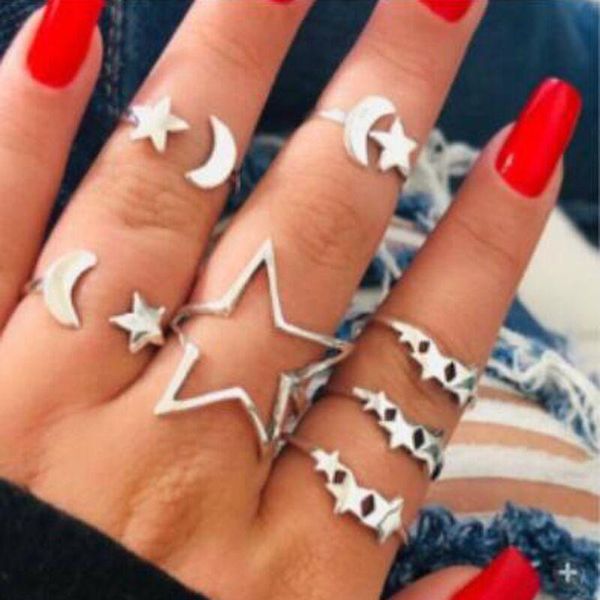 cluster rings 2021 fashion 7pcs/set moon metal opening trendy hyperbolic irregular fairy for women girls wedding bands jewelry, Golden;silver
cluster rings 2021 fashion 7pcs/set moon metal opening trendy hyperbolic irregular fairy for women girls wedding bands jewelry, Golden;silver