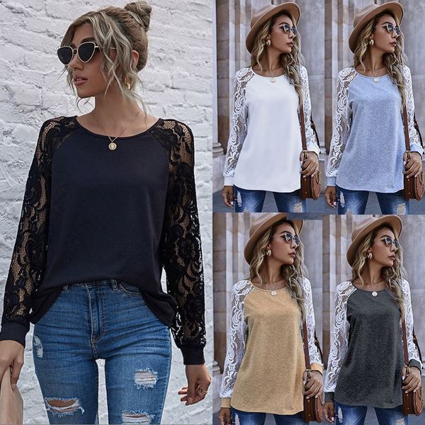 cut out lace sleeve round neck sweater autumn winter 2021 new casual european and american women's wear, White
cut out lace sleeve round neck sweater autumn winter 2021 new casual european and american women's wear, White