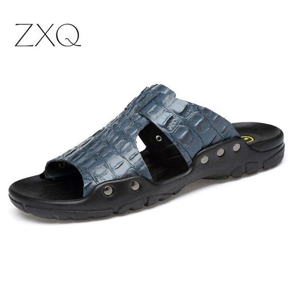 slippers zxq men split leather crocodile pattern sandals male summer shoes comfortable beach holiday, Black
slippers zxq men split leather crocodile pattern sandals male summer shoes comfortable beach holiday, Black