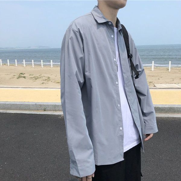 men's casual shirts autumn shirt of solid color for men hong kong women long-sleeved korean style beautiful trend casual loose lovers b, White;black
men's casual shirts autumn shirt of solid color for men hong kong women long-sleeved korean style beautiful trend casual loose lovers b, White;black