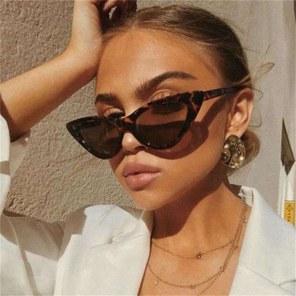 2021 Eye Fashion Plastic Fingerprint Small Mirror Sunglasses Women UV400, Black