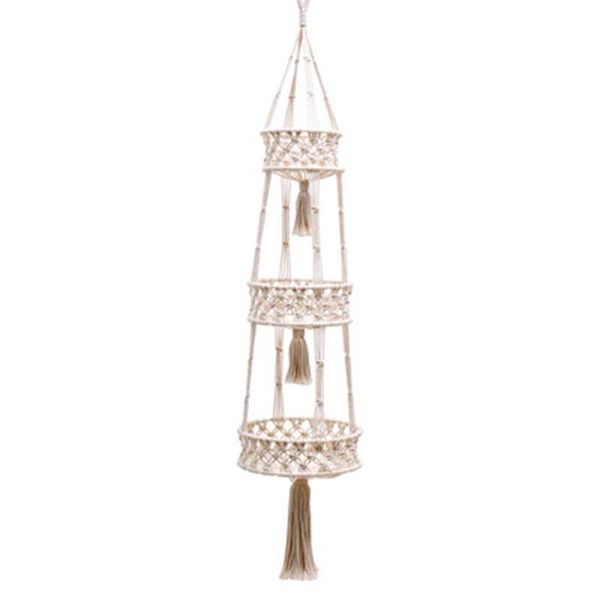 storage baskets 3 tier hanging basket - space saving fruit for kitchen or decorative boho decor plant holder
storage baskets 3 tier hanging basket - space saving fruit for kitchen or decorative boho decor plant holder