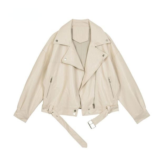 women's leather & faux 2021 spring women pu motorcycle jacket female with belt solid color jackets ladys loose casual, Black
women's leather & faux 2021 spring women pu motorcycle jacket female with belt solid color jackets ladys loose casual, Black