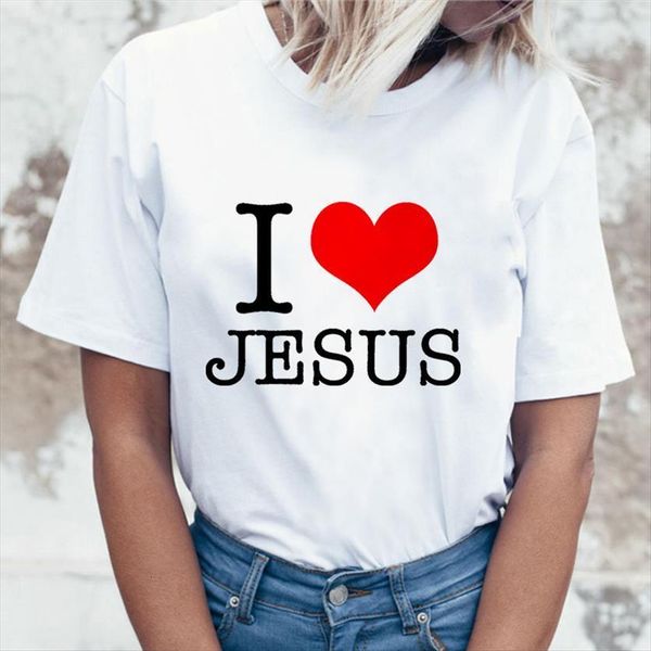 i love jesus letters print womens round neck short sleeved female hipster casual women, White
i love jesus letters print womens round neck short sleeved female hipster casual women, White