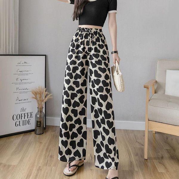 women's pants & capris trousers wide-leg loose heart printing fashion elastic bottom casual style travel home spring autumn 2021, Black;white
women's pants & capris trousers wide-leg loose heart printing fashion elastic bottom casual style travel home spring autumn 2021, Black;white