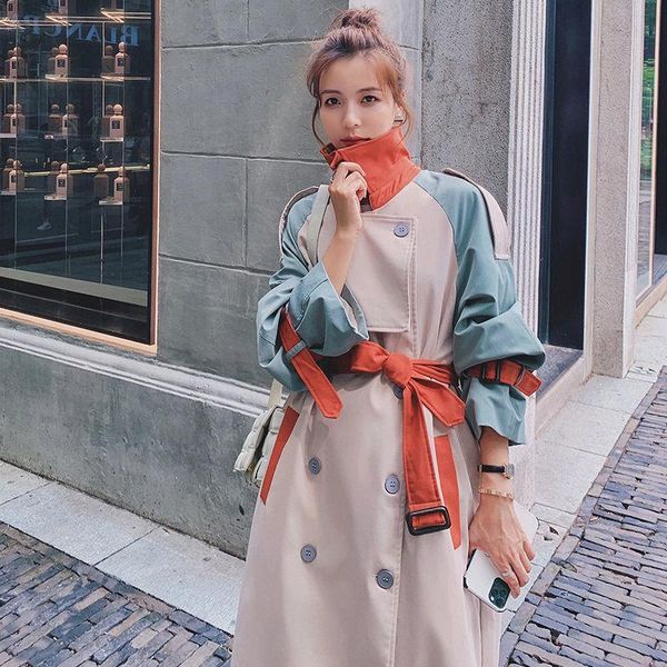 women's trench coats elegant lapel panelled color double breasted long windbreaker fashion slim outwear with waistband casual mid jacke, Tan;black
women's trench coats elegant lapel panelled color double breasted long windbreaker fashion slim outwear with waistband casual mid jacke, Tan;black